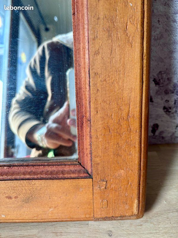 Miroir Vintage en Bois avec Fleurs Peintes – Charme Rustique et Authentique 🌺 (image 3)