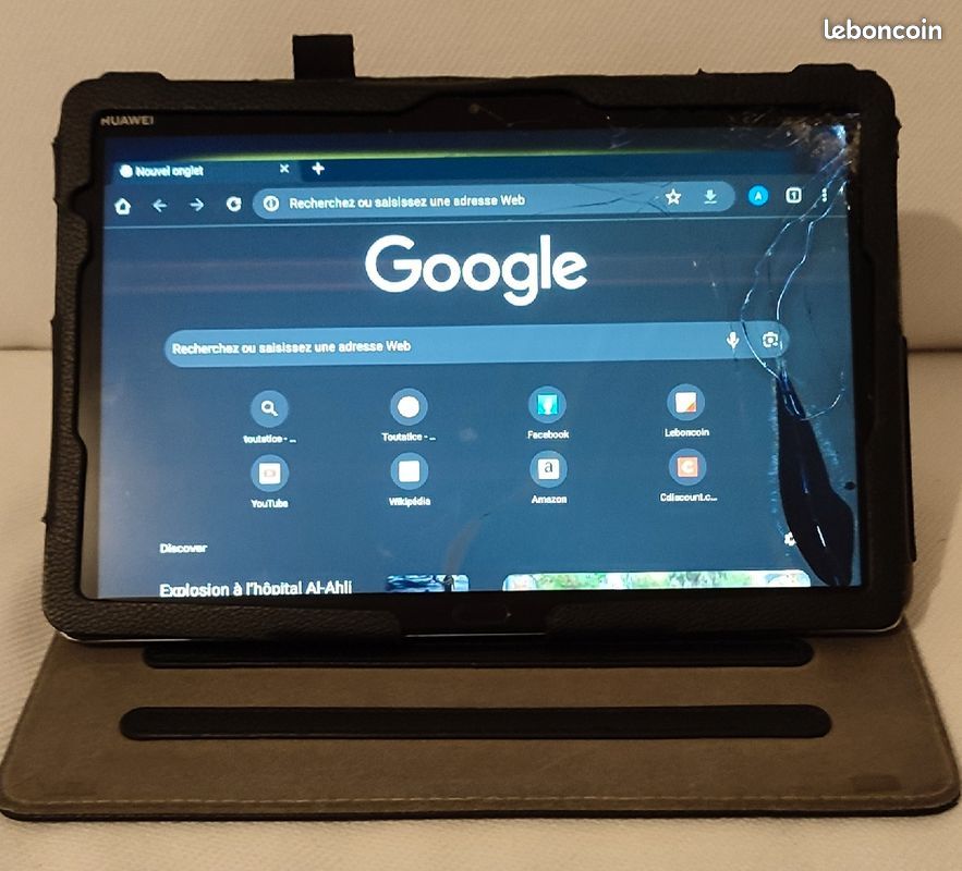 Tablette huawei mediapad m5 lite 10 Écran abimé Avec sa housse de