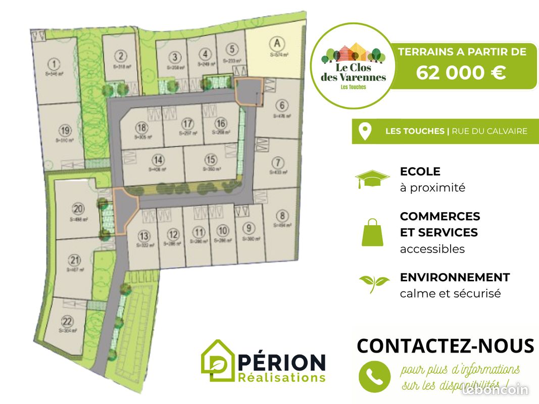 Terrains constructibles aux Touches · proche Nort-sur-Erdre - Livraison imminente des terrains · aux Touches · 62 000 €