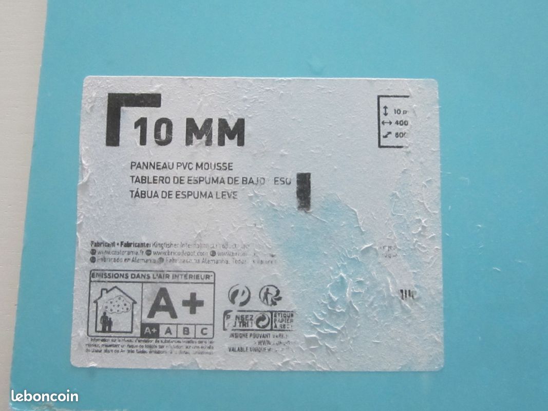 Panneau PVC mousse 80 x 40 x 1 cm. (DOMI 06) (image 3)