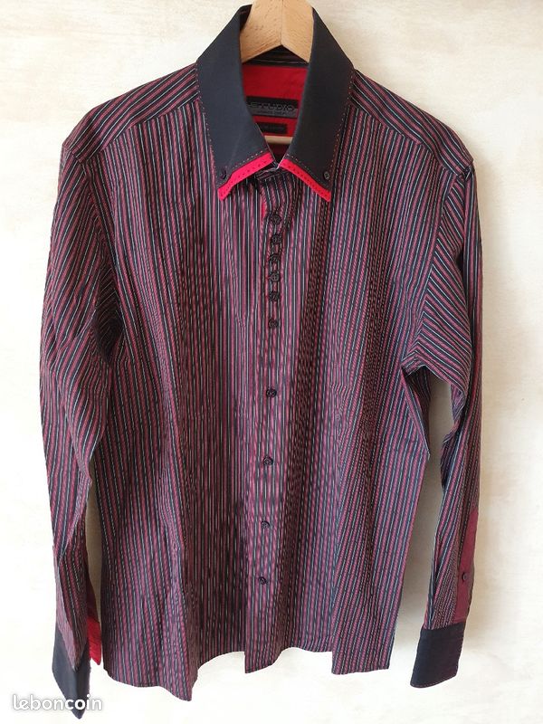 Chemise homme noire et rouge Armand Thiery XL (image 1)