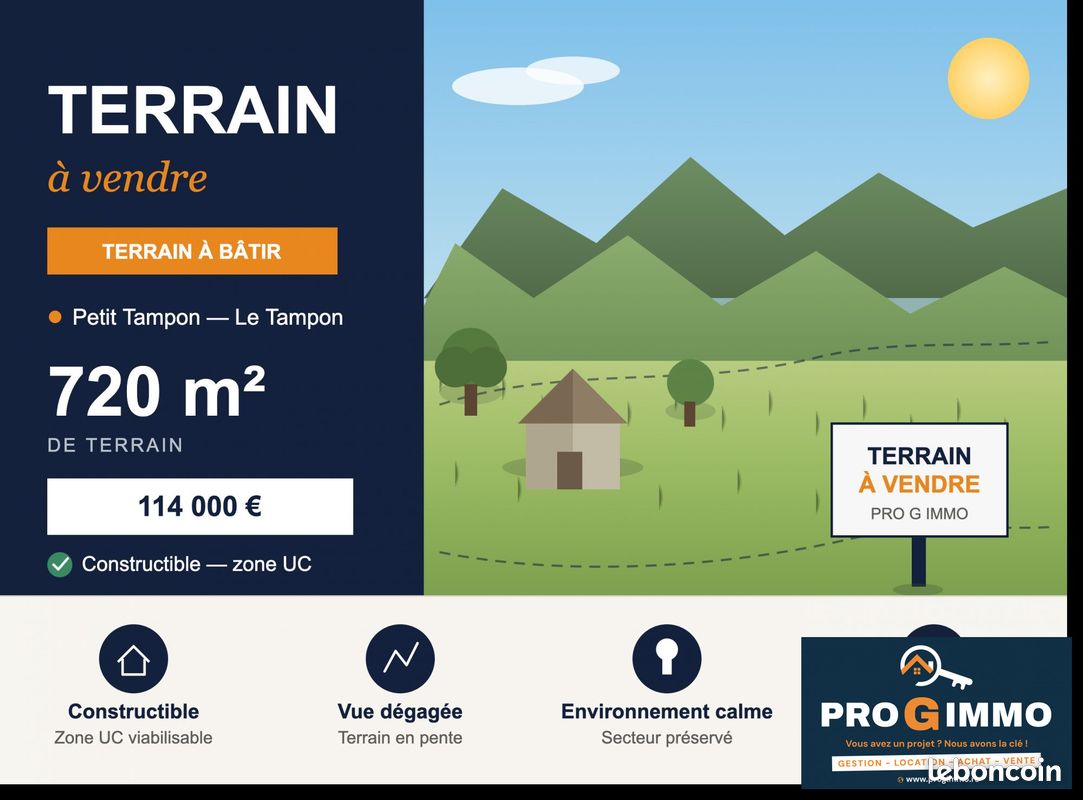 Terrain 720 m² · à Le Tampon · 720 m² · 114 000 €
