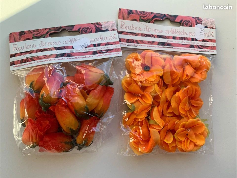 Lot De 2 Paquets De Boutons De Rose Artificiels Decoration Neuf (image 2)