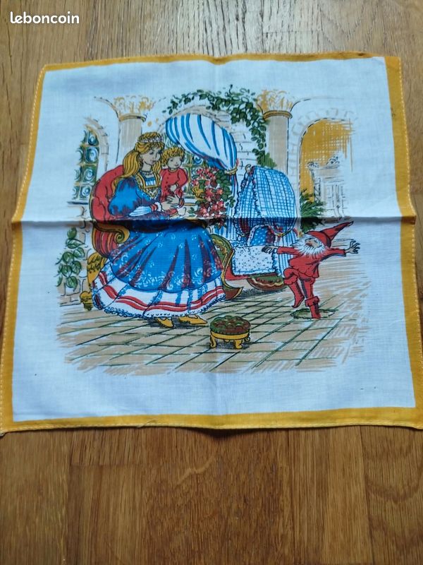 Vintage lot de 3 mouchoirs 25x25cm (image 4)