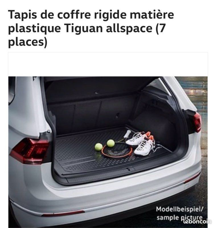 Tapis Coffre Cuir VW Tiguan R Line 2020-2024 – Protection Antidérapante Imperméable, Sur-Mesure Noir