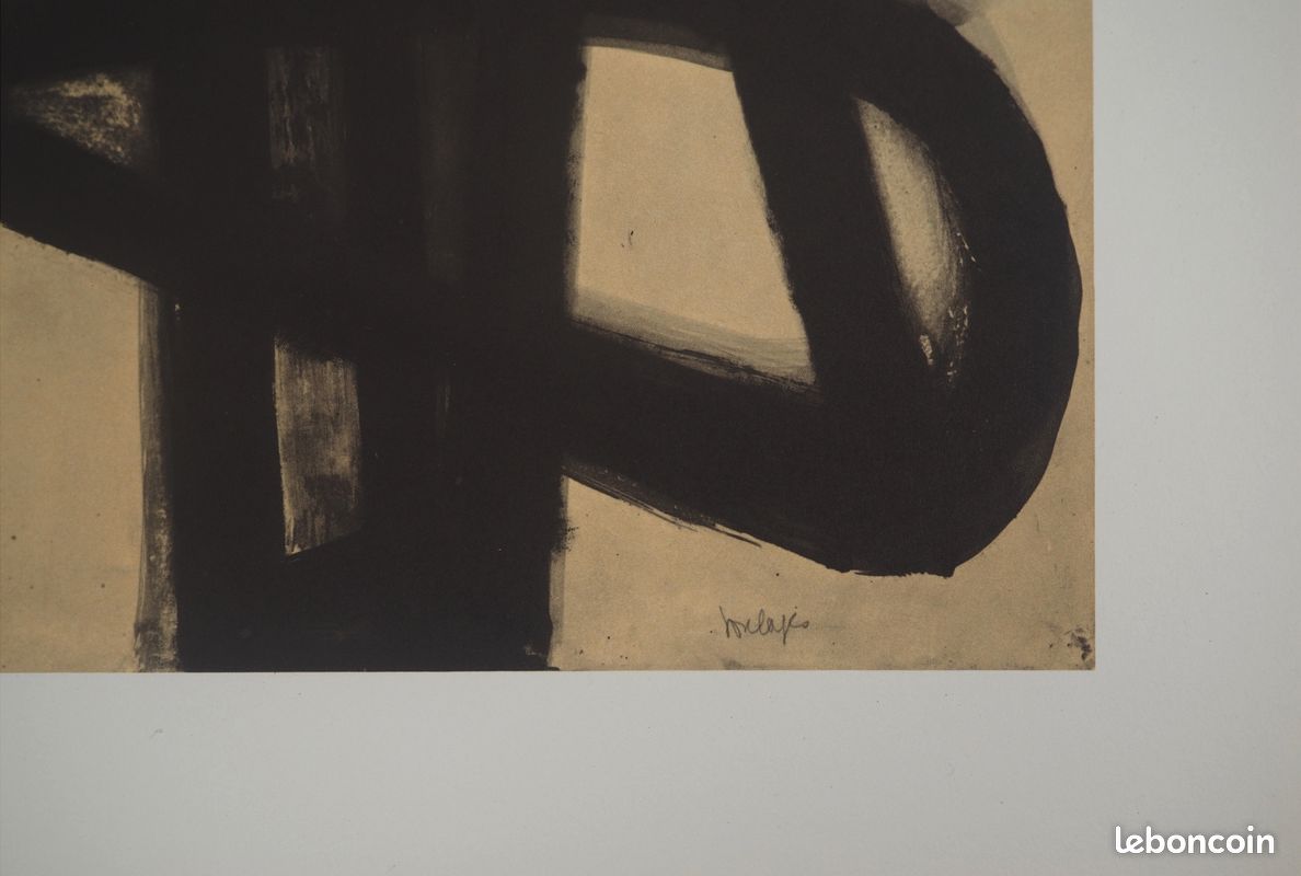 Pierre SOULAGES : Peinture II 1947, Héliogravure signée #CERTIFICAT (image 2)