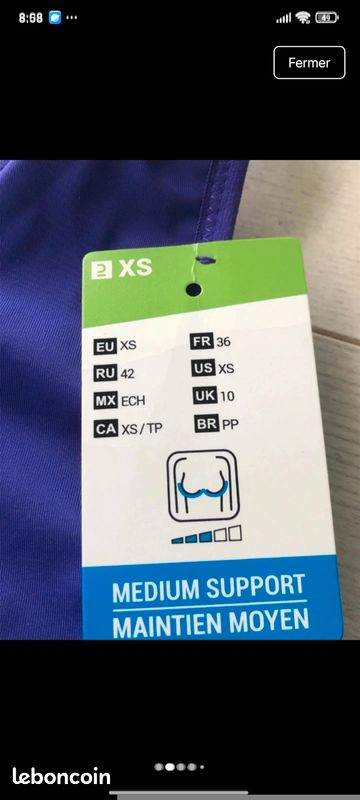 Brassière sport fille Decathlon neuve 36 (image 4)