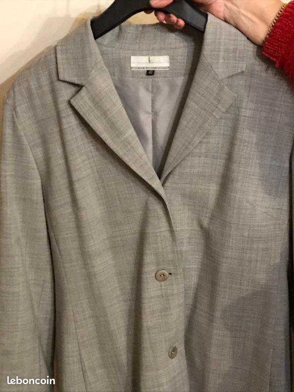 Veste longue gris clair t42 (image 1)
