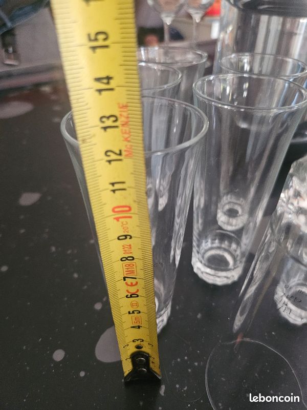 Lot de 8 verres hauts vintage – Reims France (image 3)