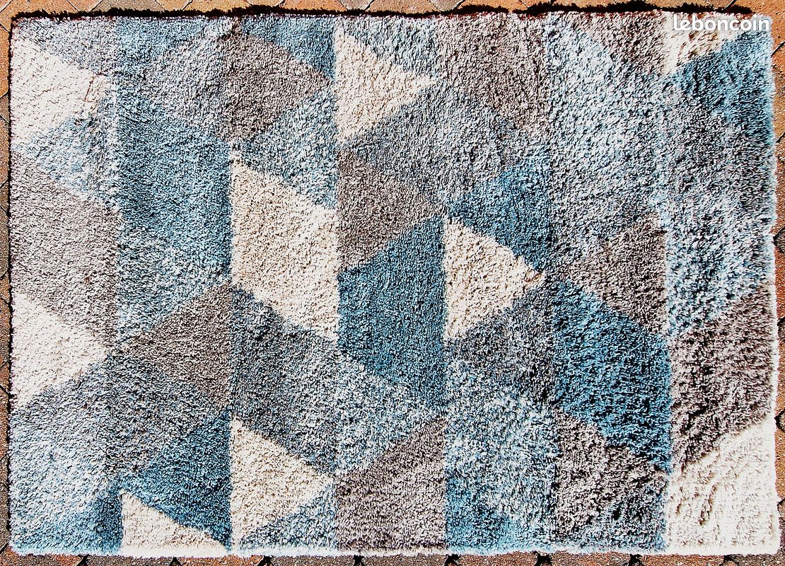 Tapis shaggy geometrique (image 2)