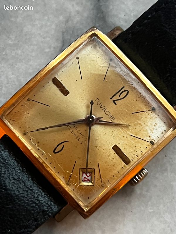 Montre VOG Koby Vintage Pour Homme - Mécanique, Boîtier Plaqué Or - Fonctionne Bien (modèle P334)