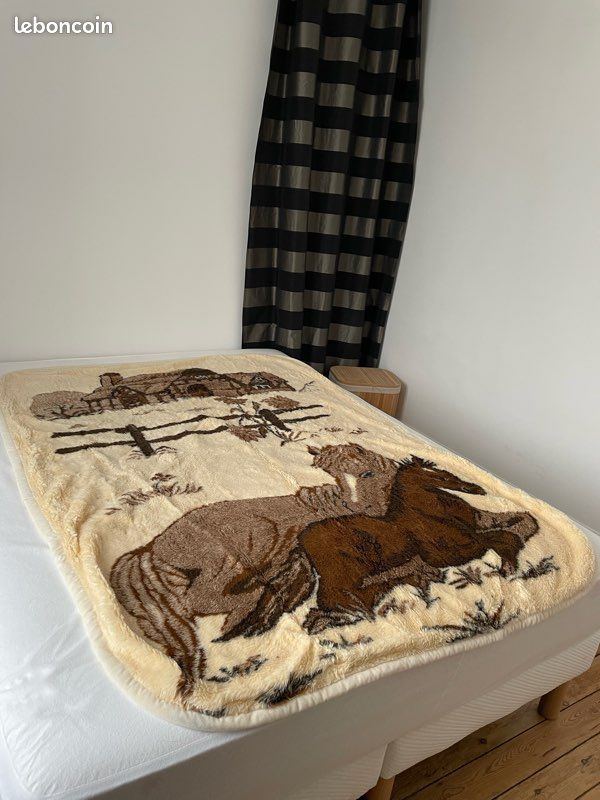 Couverture De Selle Cheval Motif Amérindien, Réversible Laine, 72x66 Pouces