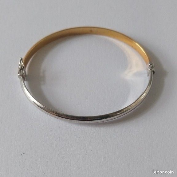 Bracelet Occasion En Or Blanc 375/1000 - Style Moderne Avec Nœud Et Strass, Longueur 17-18 Cm, Thème Bohème