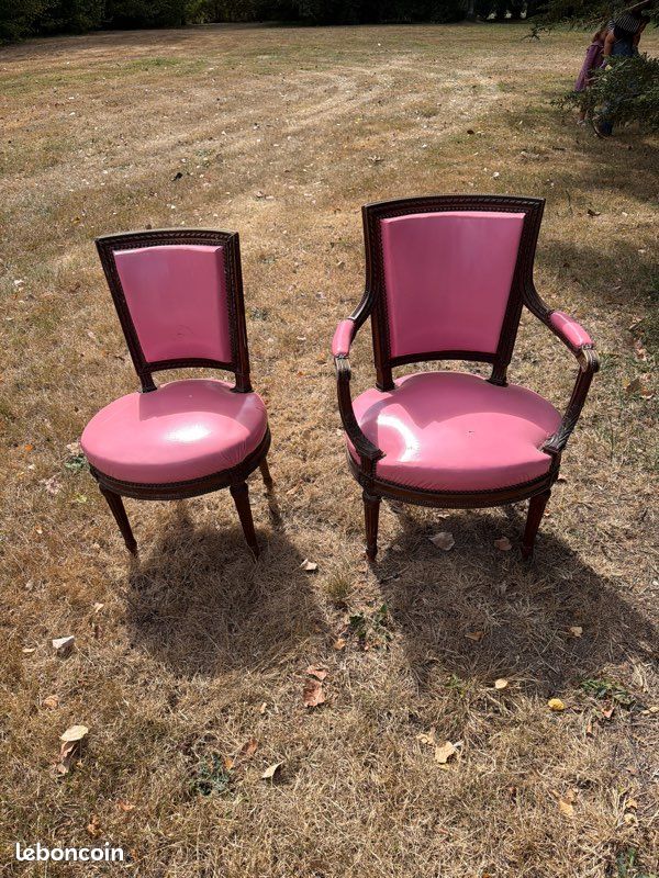 Chaise + fauteuil style Louis XVI (image 1)