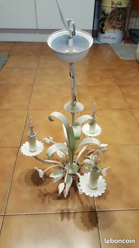 Lustre fleurs 3 branches (image 1)