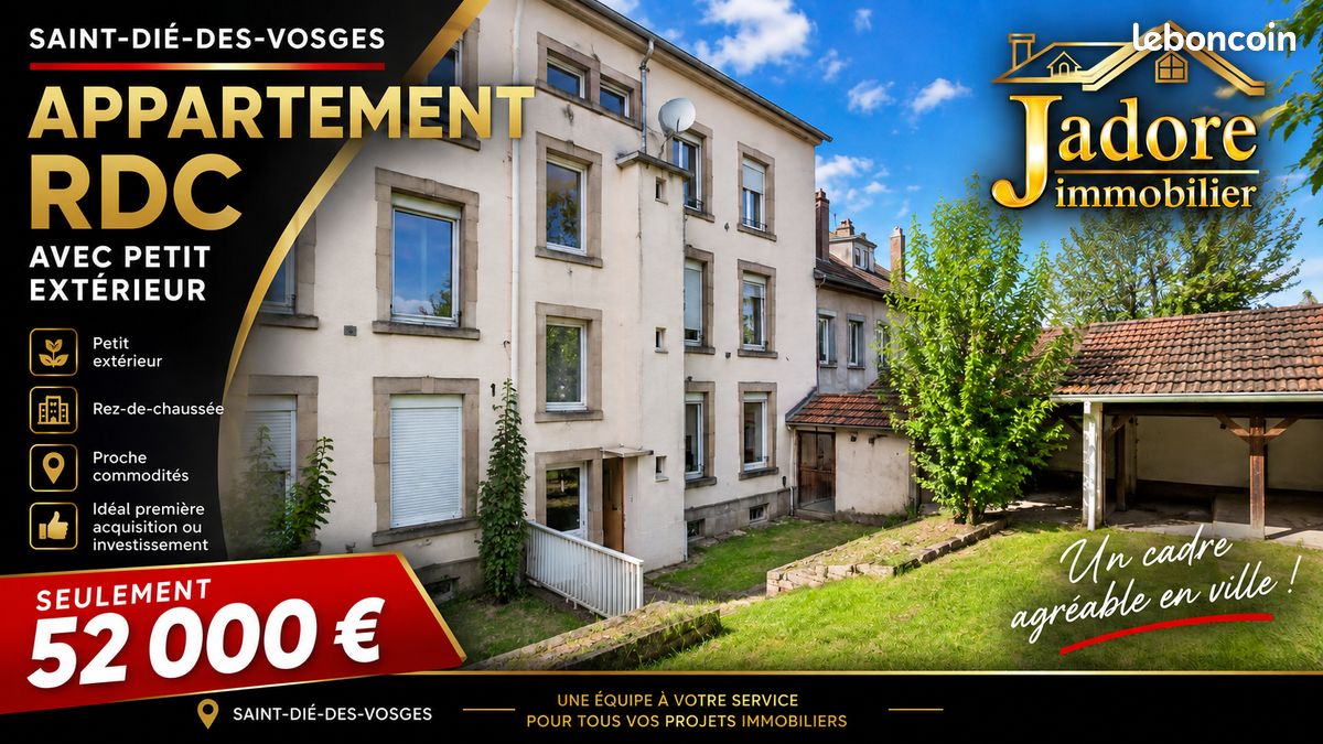 Appartement 4 pièces 56 m² · à Saint-Dié-des-Vosges · 56 m² · 52 000 €