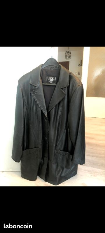 Veste en cuir noire T 54 (image 1)