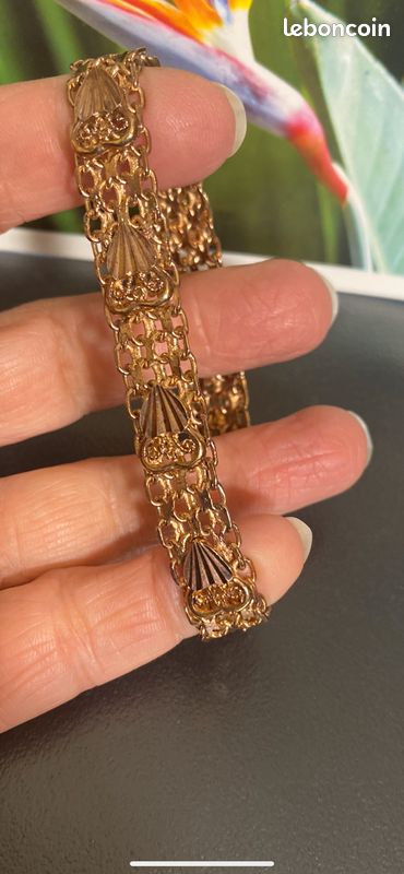 Bracelet En Plaqué Or - État Bon, Modèle élégant, Bijou Vintage Ou Occasion