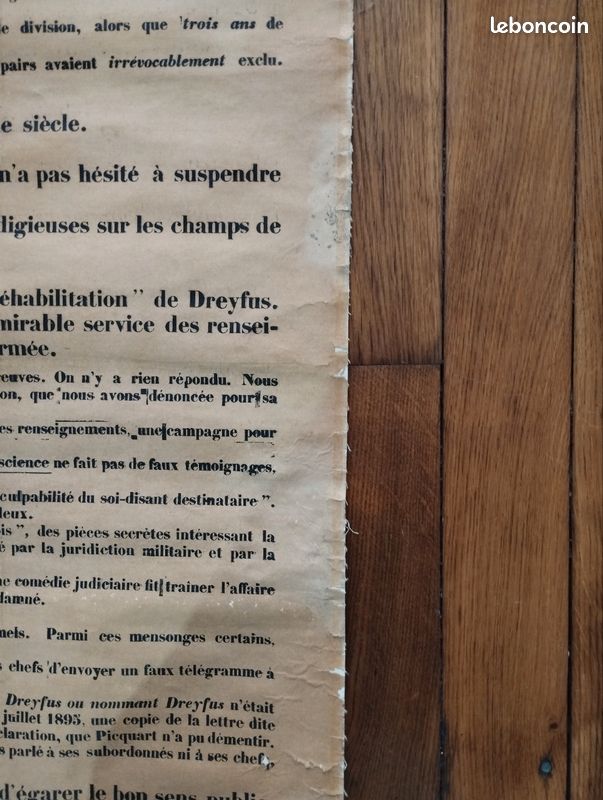 Action Française, Grande affiche entoilée, 1906, "2e Appel au Pays - Picquart au Ministère" (image 8)