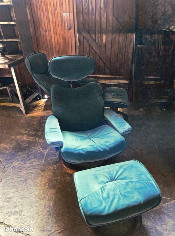 🔷️Ekornes Stressless Norvège 80's, Siesta Relax Fauteuil + Ottoman Stressless Scandinave🔹️ (image 3)