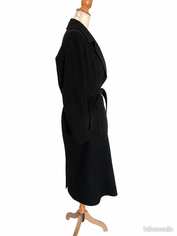 Manteau long MAJE noir en laine – Taille 36 (image 2)