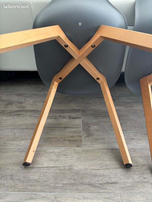 Lot de 2 chaises scandinaves grises (image 10)