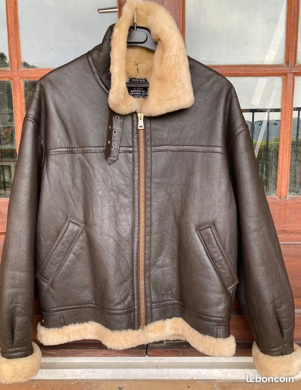 Blouson aviateur en daim pour hommes en cuir Varsity Casual