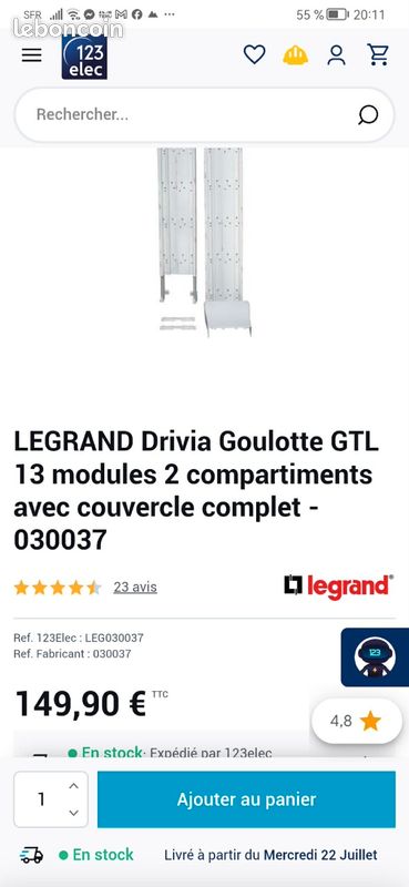 Lot 6 Supports De Tableau Électrique – Pour Goulotte Et GTL, Marque Cofrelec