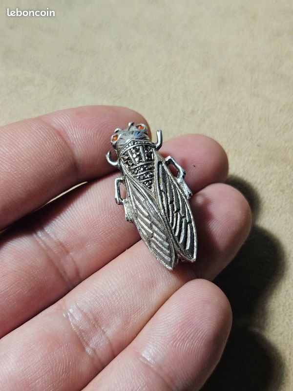 Superbe Broche Ancienne En Argent Massif 925, Style Art Déco Avec Marcassite - Créateur Inconnu