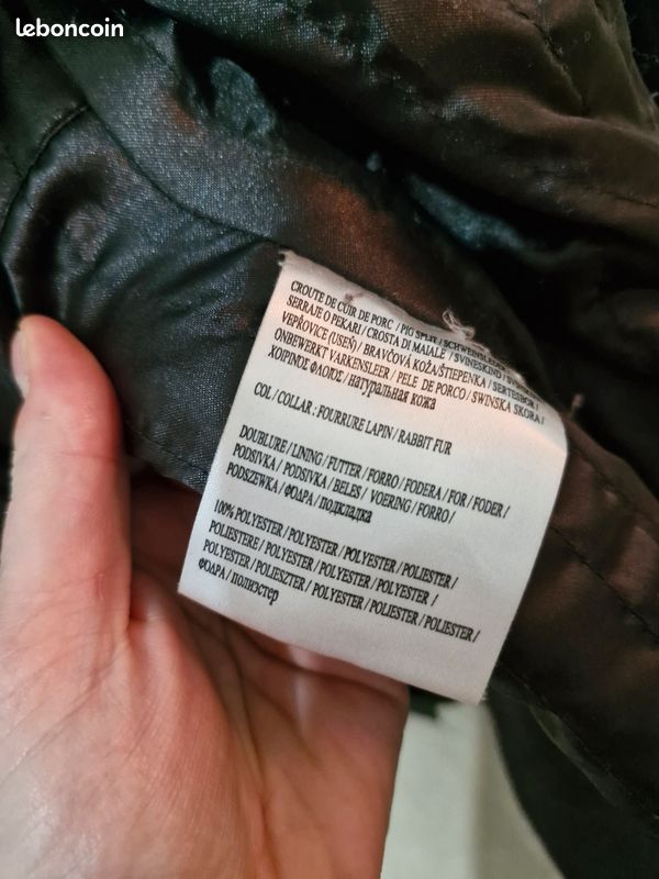 Manteau croûte de cuir et fourrure (image 5)