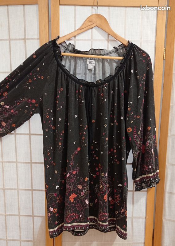 Tunic Top Salt & Pepper Taille 44/46/XL/XXL - Blouse Imprimée, Occasion En Très Bon état, Coupe Ample