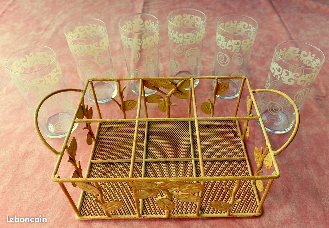 Verres droits avec leur panier métallique (image 3)
