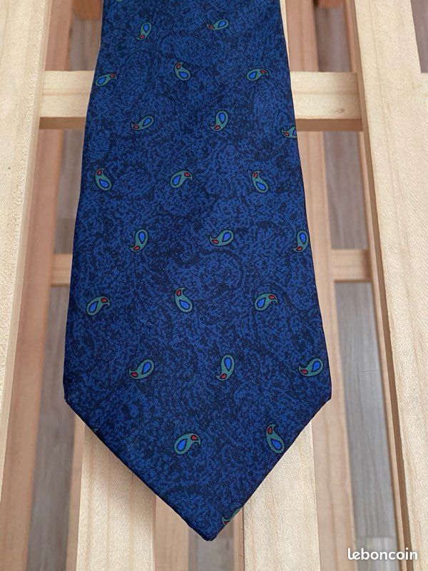 Cravate Homme ROGER L Paris 100% Soie - Fabrication Française, Multicolore, Très Bon état
