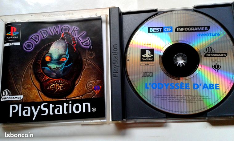 ODDWORLD ABE'S L'ODYSSÉE - PS1 PLAYSTATION Jeu - Disque Uniquement