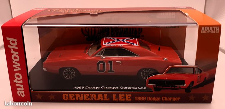 NOREV Dodge Charger 1969 Général Lee Shérif Fais-Moi Peur 1/43 - Voiture Miniature Métal