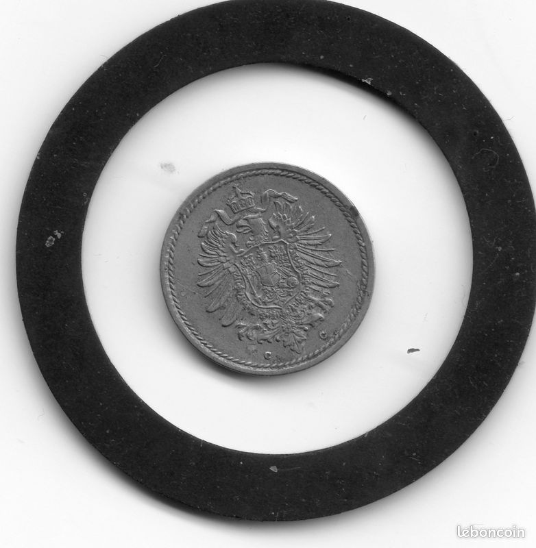 Pièce de monnaie, Empire allemand XIXe siècle, 5 pfennig 1875 Petit aigle, Guillaume Ier (image 1)