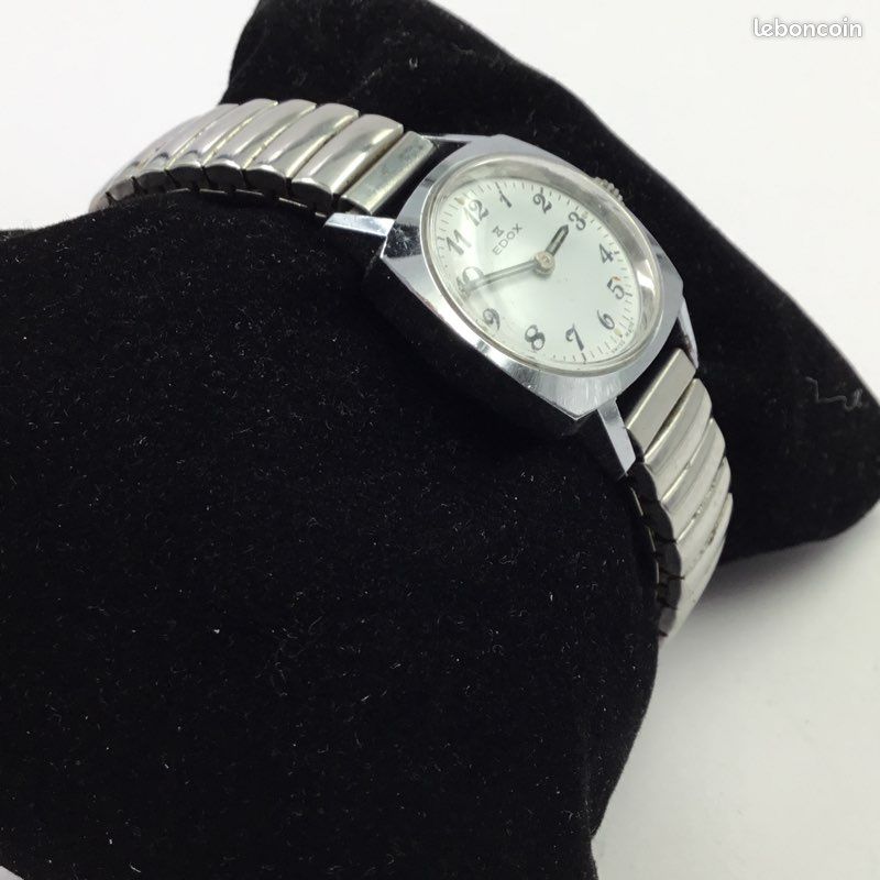 Montre Edox Vintage Mécanique Swiss Made 1970 – Ne Fonctionne Pas – Pièce à Restaurer