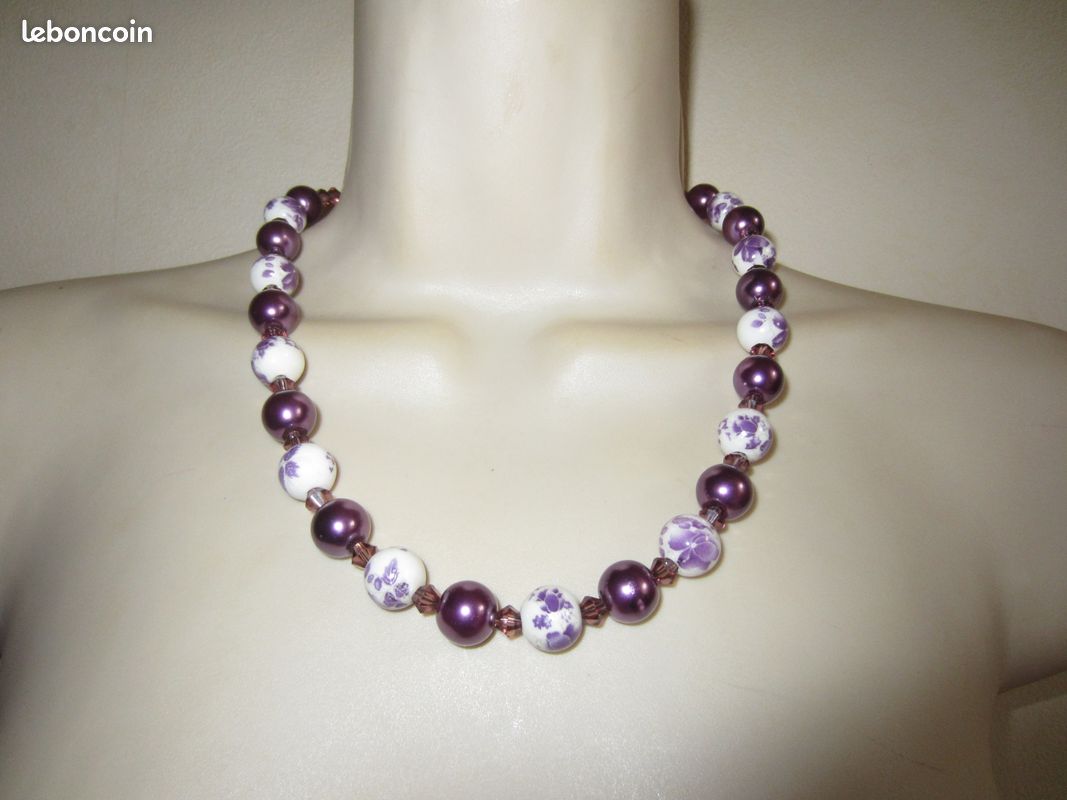 Collier violet en céramique (image 2)