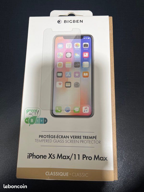 Protège-écran Verre Trempé Bigben 9H Pour IPhone 12 & 12 Pro - 0.33 Mm D'épaisseur, Double Couche - Neuf Sous Blister