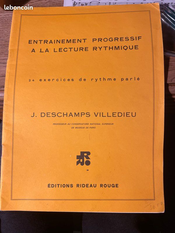 Entraînement progressif à la lecture rythmique - 24 exercices de rythme parlé : J. Deschamps Villedieu: (image 1)