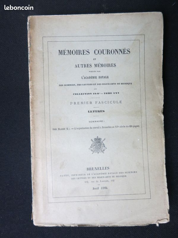 L'organisation du travail à Bruxelles au XVe siècle. 1904 (image 1)