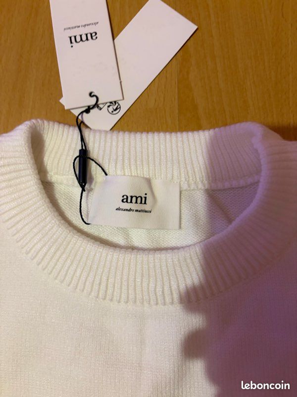 Pull Ami Paris blanc (image 6)