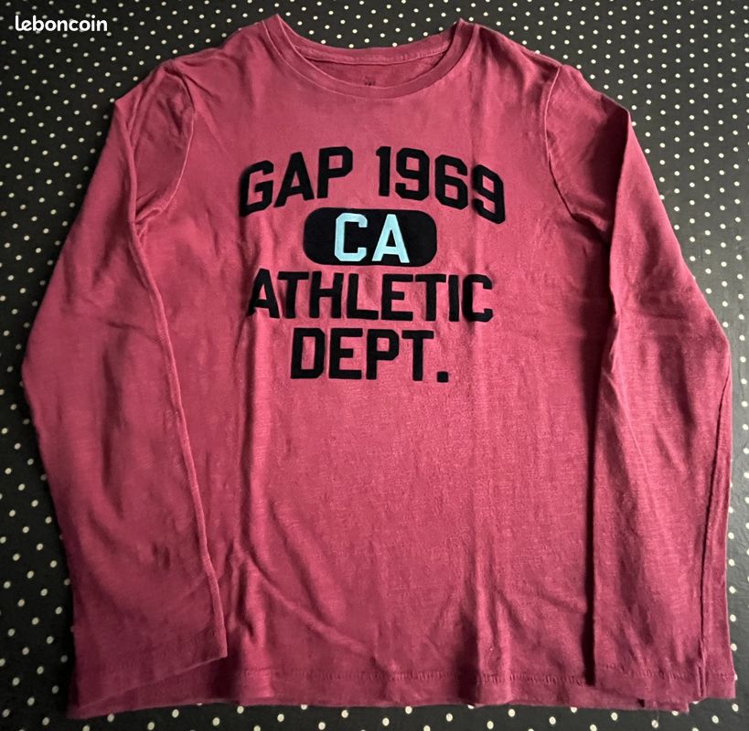 T-shirt GAP Homme Manches Longues, Noir, Coton Et Lycra, Taille L (quasi Neuf)