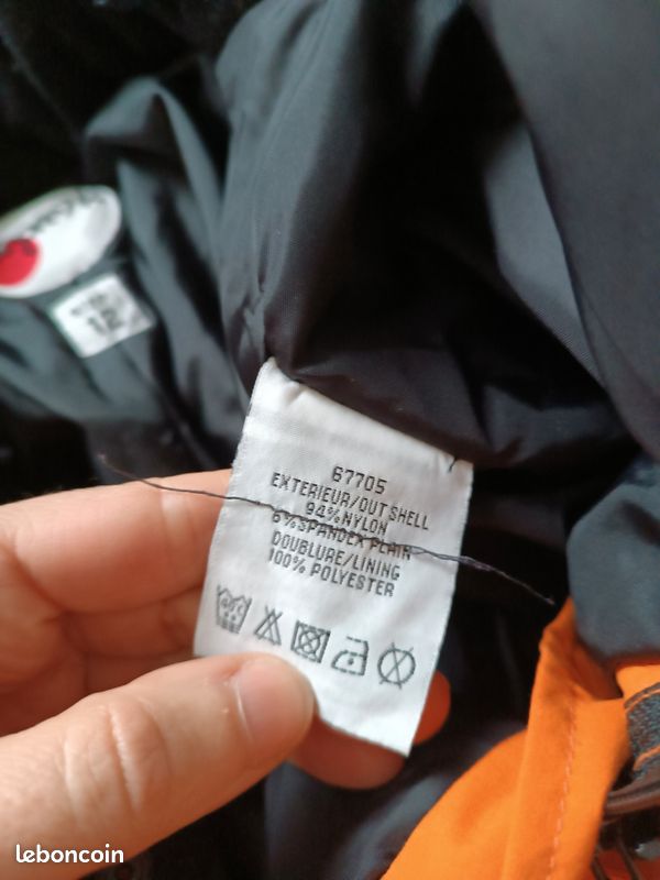 Pantalon de ski orange fluo dpantalon de ski degré mixte 12 ans