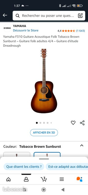 Guitare acoustique yamaha F310 brown sunburst (image 5)