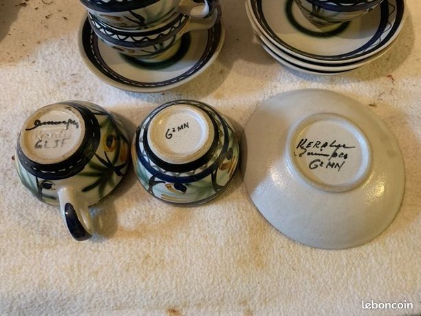 service a thé café P FOUILLEN QUIMPER vintage céramique