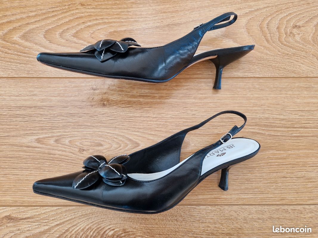 Escarpins JB MARTIN En Cuir Daim Noir - Talon 2 à 7 Cm, Pointure 36, Parfaites Pour Une Soirée