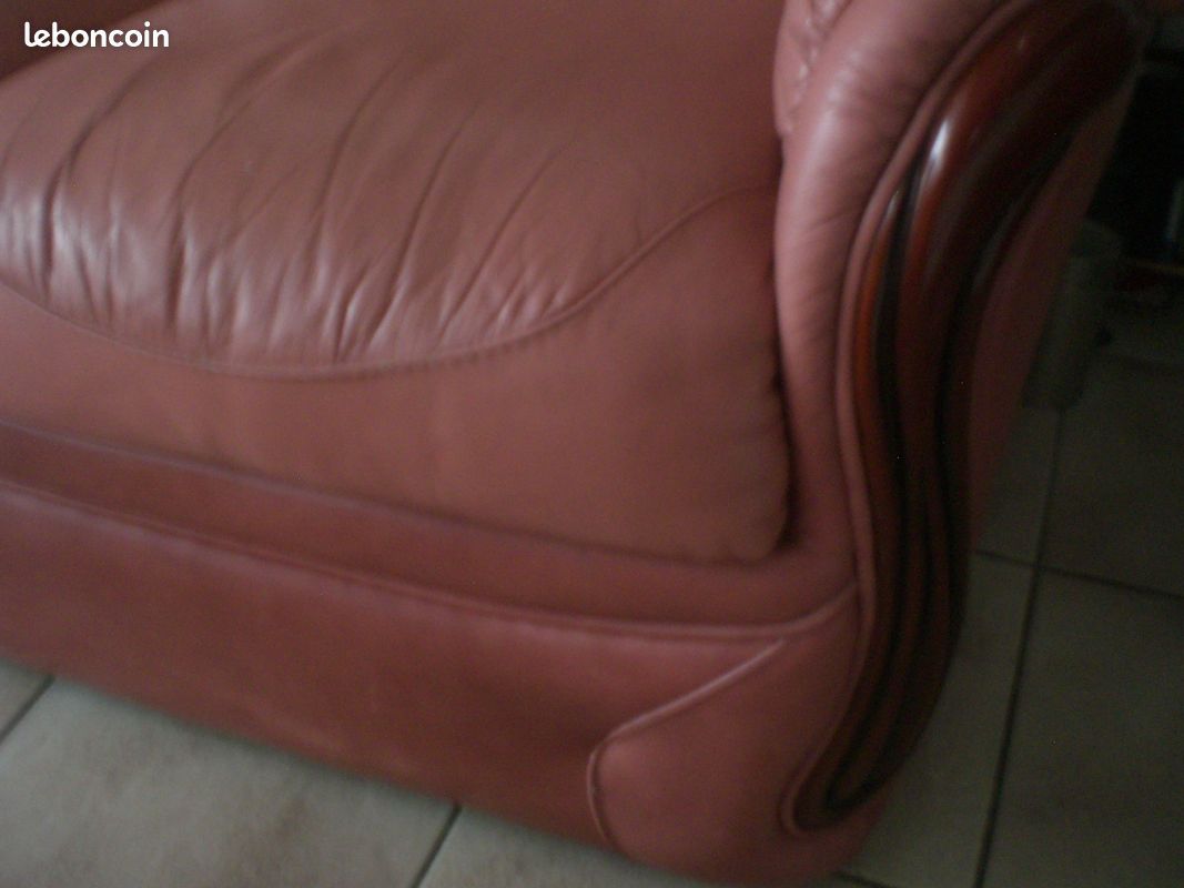 Banquette cuir 3 places + fauteuil assorti (image 4)