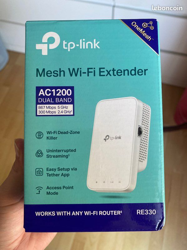 Répéteur WiFi TP-Link RE330 AC1200 - Double Bande - Port Ethernet - Élimine Les Zones Mortes