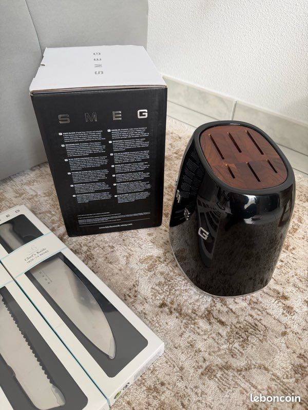 Bloc à Couteaux Smeg + 6 Lames, Design Rétro Et élégant Pour La Cuisine